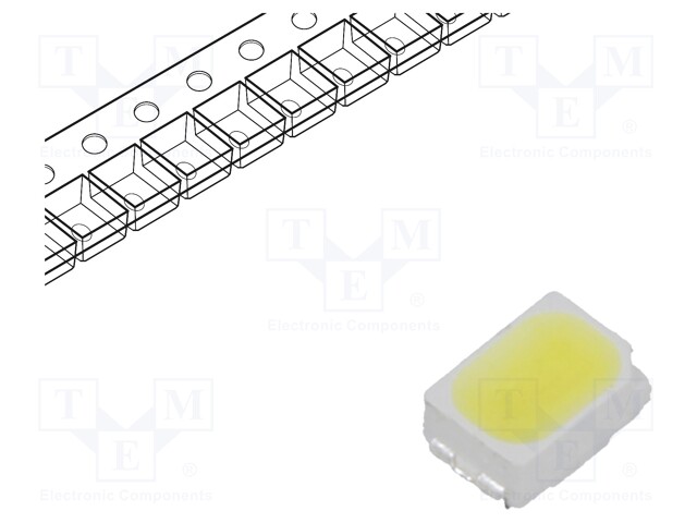 LED; SMD; 3020,PLCC2; white cold; 9÷13lm; 6040-7030K; 80; 120°; 30mA