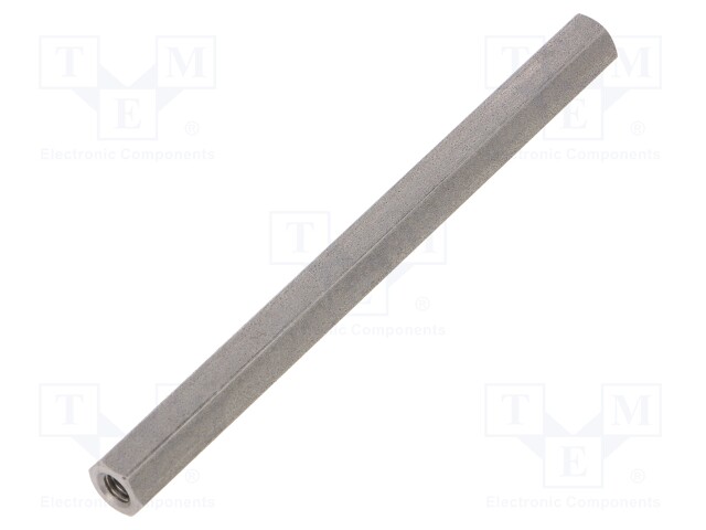 Screwed spacer sleeve; Int.thread: M4; 85mm; hexagonal