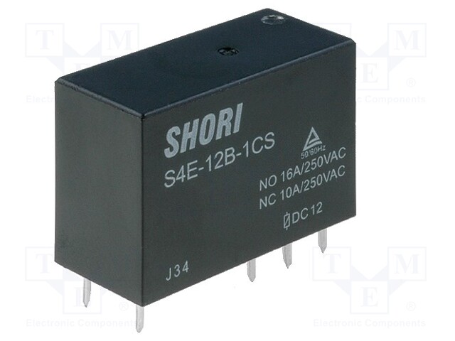 Relay: electromagnetic; SPDT; Ucoil: 12VDC; 16A/250VAC; 16A/30VDC