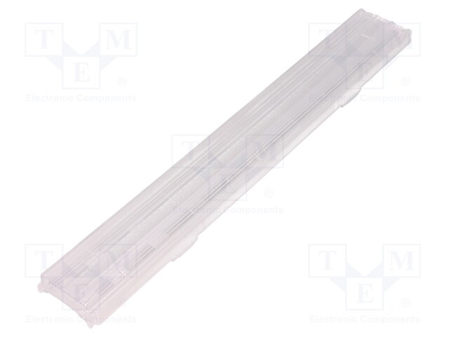 LED lens; rectangular; transparent; H: 12mm; Outside dim: 40x280mm