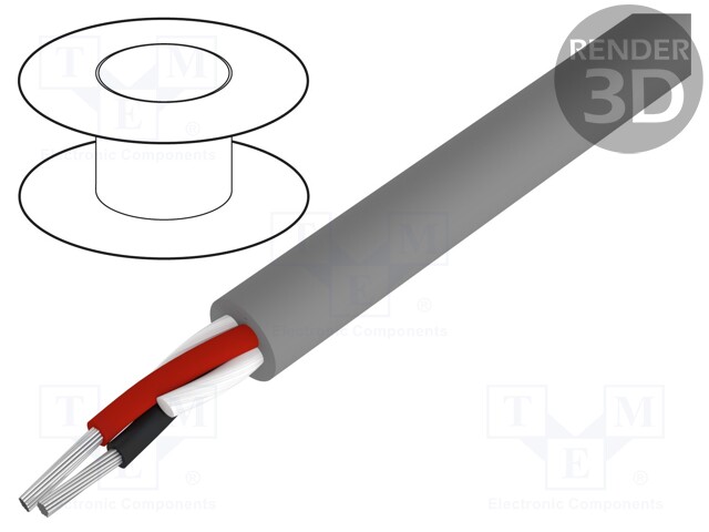 Wire; Alpha Essential C&C; 2x22AWG; unshielded; 300V; 305m; Cu