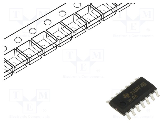 Logic IC, AND Gate, Quad, 2 Inputs, 14 Pins, SOIC, 74HC08