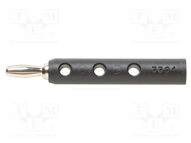 Plug; 4mm banana; 15A; 5kVDC; black; Overall len: 67.31mm