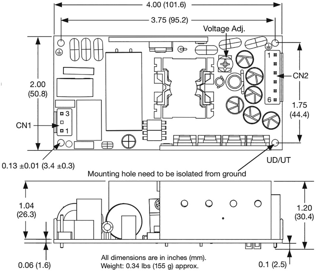 Power supply: switched-mode; 60W; 85÷264VAC; OUT: 3; 5VDC; 9.1A