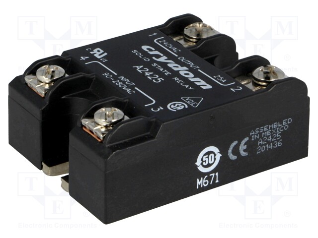 Relay: solid state; Ucntrl: 90÷280VAC; 25A; 24÷280VAC; -40÷80°C