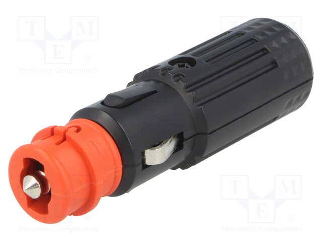 Cigarette lighter plug; 16A; Sup.volt: 12÷24VDC; 12V/1x15A; black