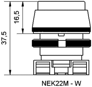 Switch: push-button; Stabl.pos: 1; 22mm; black; IP55; 1000000cycles