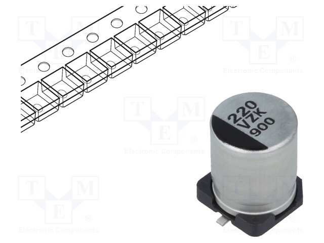 Capacitor: hybrid; 220uF; 35VDC; ESR: 27mΩ; ZKU; SMD; ±20%; -55÷125°C