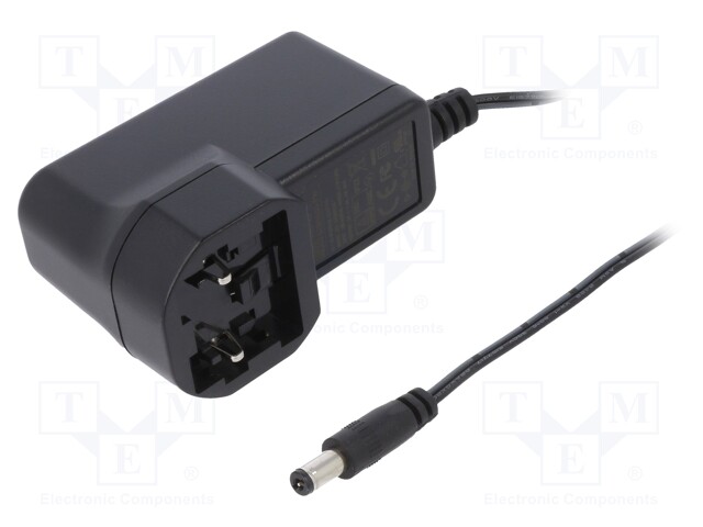 Power supply: switched-mode; 5VDC; 1.2A; Out: 5,5/2,1; 6W; -20÷70°C