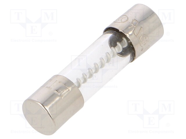 Fuse: fuse; time-lag; 5A; 250VAC; cylindrical,glass; 5x20mm; brass