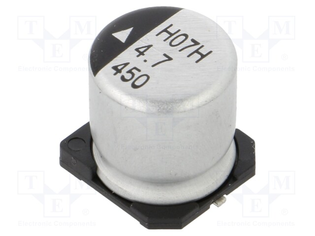 Capacitor: electrolytic; SMD; 4.7uF; 450VDC; Ø10x10.5mm; -55÷125°C