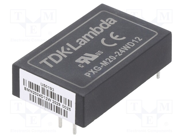 Converter: DC/DC; 20W; Uin: 18÷75V; Uout: 12VDC; Uout2: -12VDC; 24g