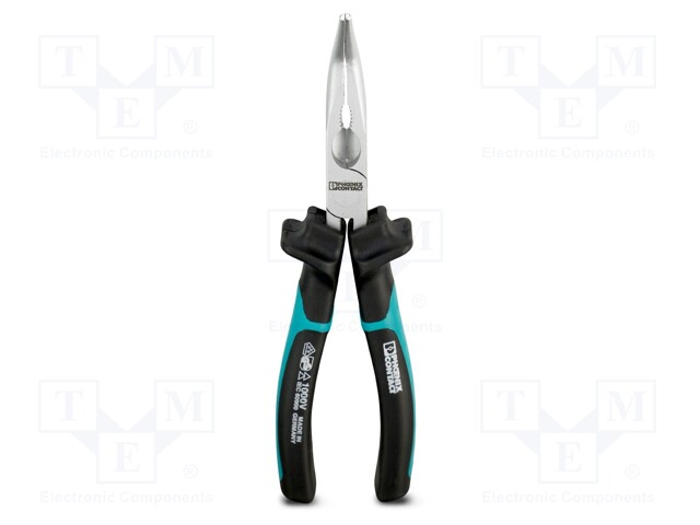 Pliers; curved,half-rounded nose; 205mm