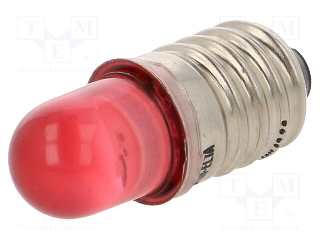 LED lamp; red; E10; 230VAC; 200÷250mcd