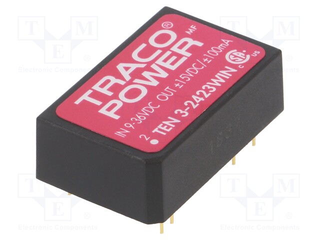 Converter: DC/DC; 3W; Uin: 9÷36V; Uout: 15VDC; Uout2: -15VDC; DIP24