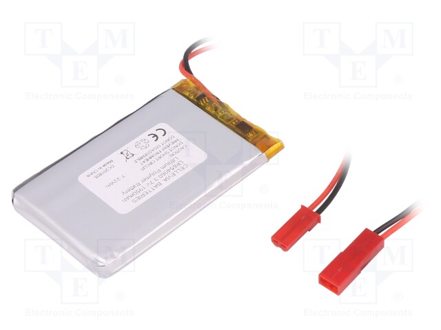 Re-battery: Li-Po; 3.7V; 1950mAh; Leads: cables; 6.5x40x60mm