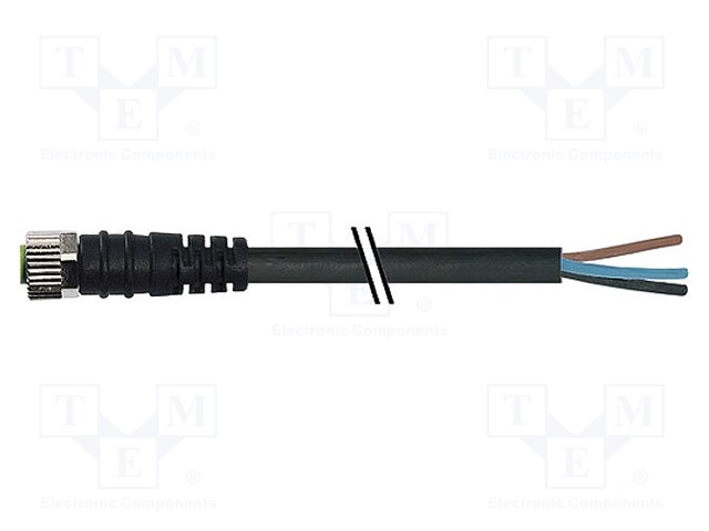 Connection lead; M8; PIN: 4; straight; 5m; plug; 30VAC; 4A; -20÷85°C