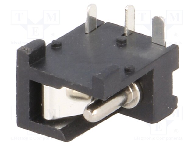 Socket; DC supply; male; 5,5/2,1mm; 5.5mm; 2.1mm; side,open; THT; 5A