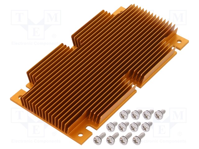 Heatsink: extruded; grilled; golden; L: 117mm; W: 61mm; H: 11.4mm