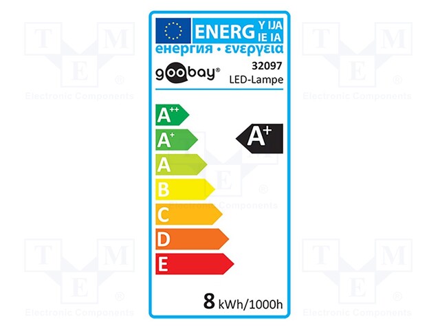 LED lamp; cool white; GX53; 230VAC; 580lm; 8W; 160°; 6400K