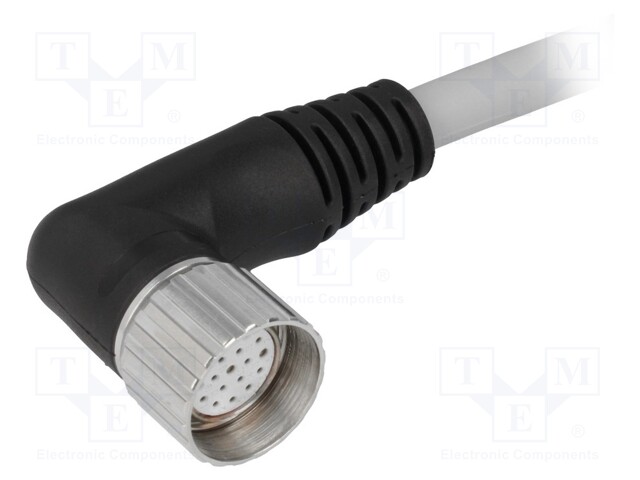 Connection lead; M23; PIN: 19; angled; 5m; plug; 125VAC; 7.5A; IP67