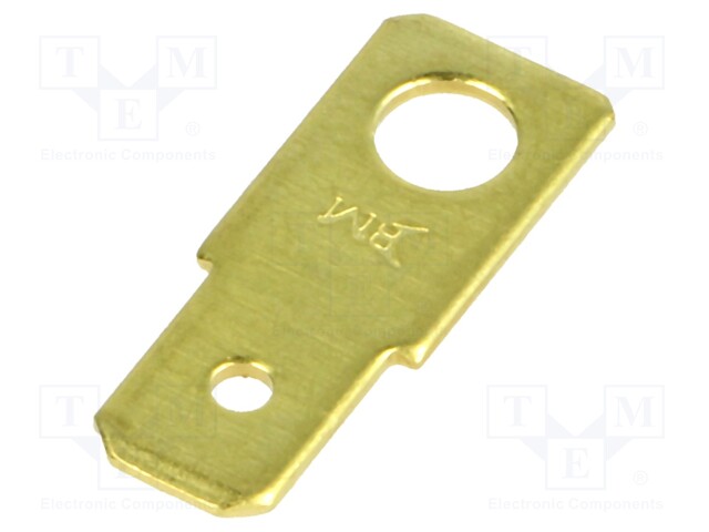 Terminal: flat; 6.3mm; 0.8mm; male; M4; non-insulated; screw; brass