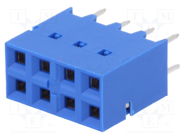 Socket; wire-board; female; DUBOX; 2.54mm; PIN: 8; THT; 2A; straight