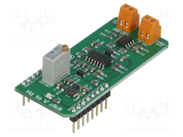 Click board; f/U converter; LM318,MIC2606,TC9400; 3.3/5VDC