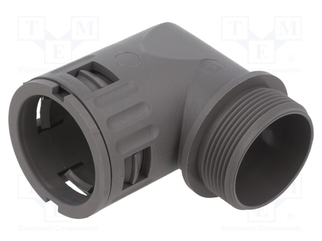 90° angled connector; Thread: PG,outside; polyamide; -40÷115°C