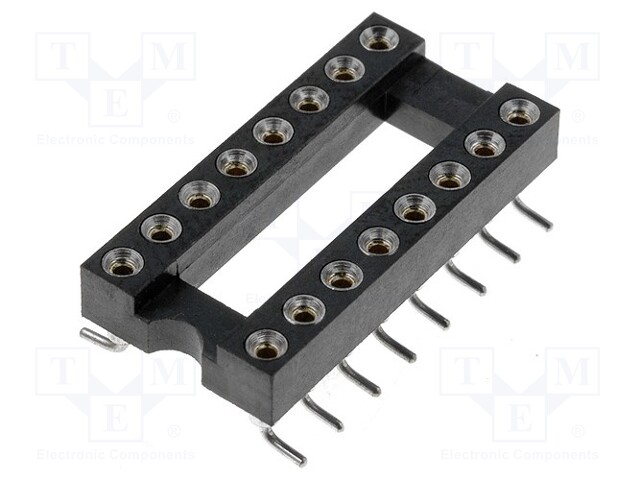 Socket: DIP; PIN: 16; Pitch: 2.54mm; precision; SMT; 7.62mm; 0÷85°C