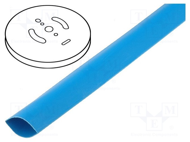 Heat shrink sleeve; glueless; 2: 1; 4.8mm; blue; polyolefine