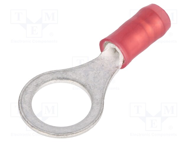 Ring terminal; M8; Ø: 7.92mm; 0.3÷1.42mm2; crimped; for cable; red