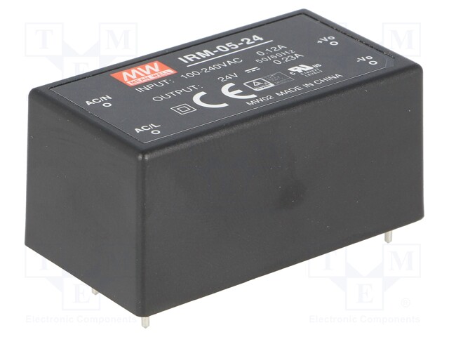 Power supply: switched-mode; modular; 5.52W; 24VDC; 0.23A; 40g