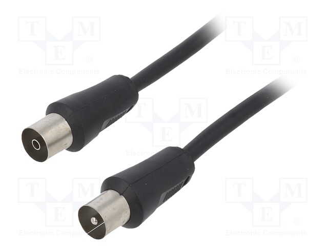 Cable; 1.8m; coaxial 9.5mm socket,coaxial 9.5mm plug; black