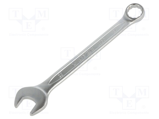 Wrench; combination spanner; 21mm; Chrom-vanadium steel; L: 255mm