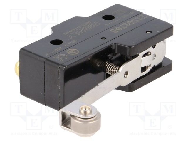 Microswitch SNAP ACTION; with lever (with roller); SPDT; Pos: 2