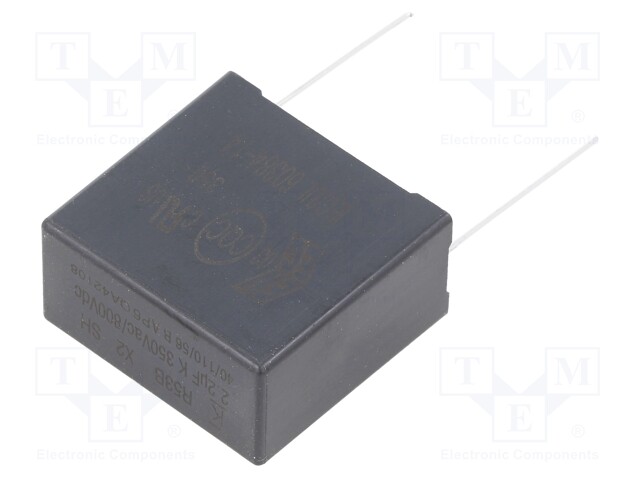 Capacitor: polypropylene; 2.2uF; Body dim: 16x30x32mm; THT; ±10%