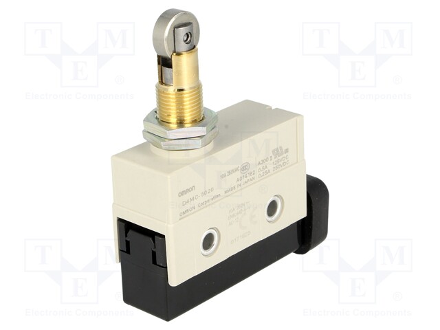 Limit switch; pusher with orthogonal roller; SPDT; 10A; IP67