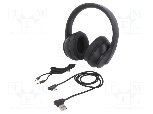 Bluetooth headphones with microphone; black; 0.02÷22kHz; 32Ω