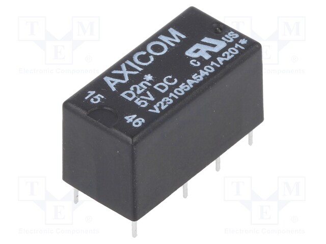 Relay: electromagnetic; DPDT; Ucoil: 5VDC; 3A; max.250VAC; 400mW; 6g