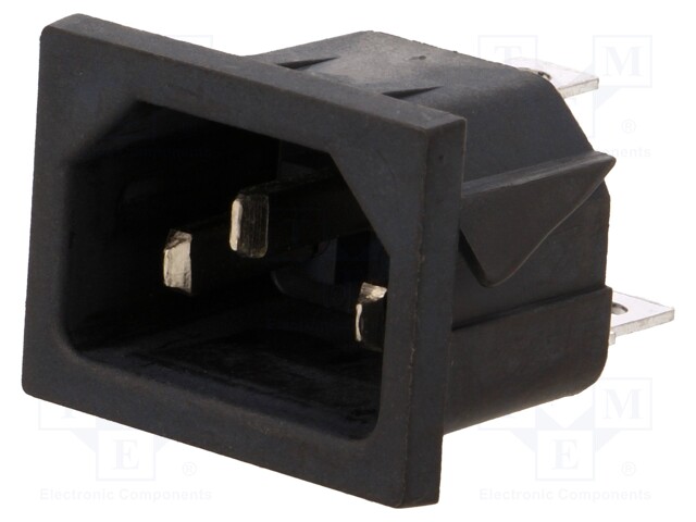 Connector: AC supply; socket; male; 10A; 250VAC; IEC 60320; C14 (E)