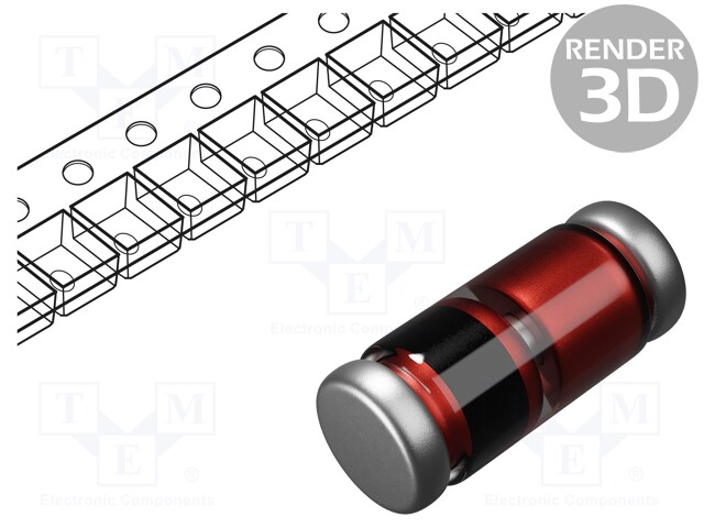 Diode: Zener; 0.5W; 3.3V; SMD; reel,tape; MiniMELF glass; 2uA