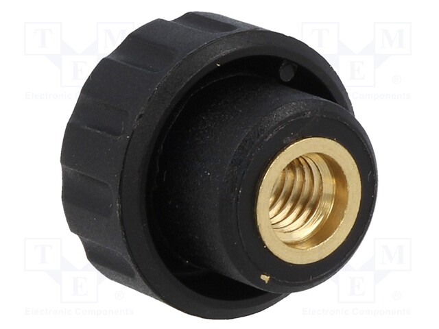 Knob; Dia: 16mm; M5; 10mm; H: 13mm; polyamide; Boss material: brass