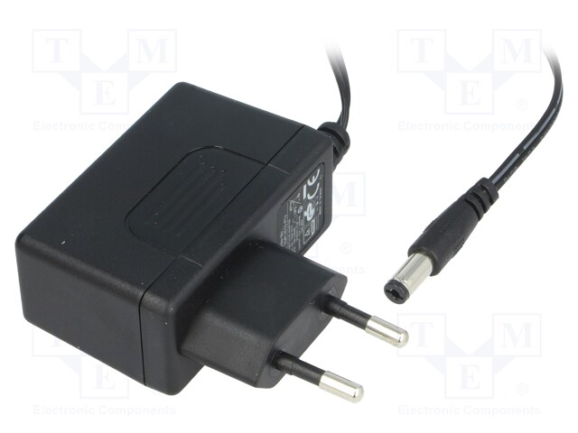 Power supply: switched-mode; 15VDC; 0.8A; Out: 5,5/2,1; 12W; 84.5%