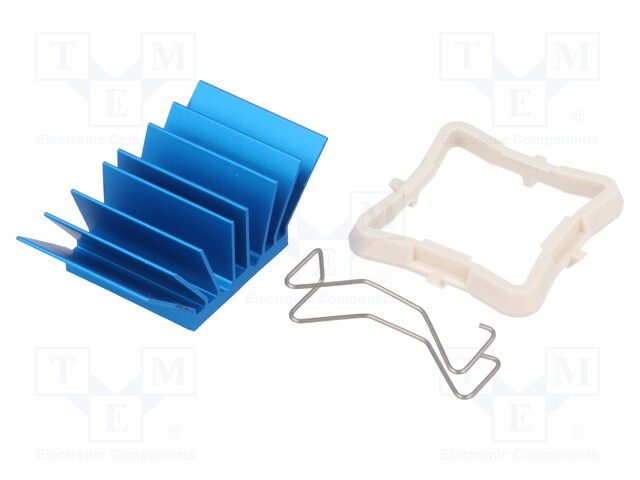 Heatsink: extruded; grilled; blue; L: 21mm; W: 21mm; H: 12.5mm