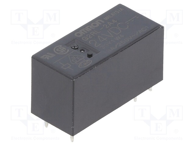 Relay: electromagnetic; DPST-NO; Ucoil: 24VDC; 8A/250VAC; 8A/24VDC