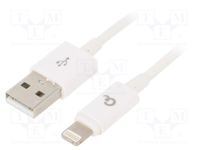 Cable; USB 2.0; Apple Lightning plug,USB A plug; gold-plated; 2m