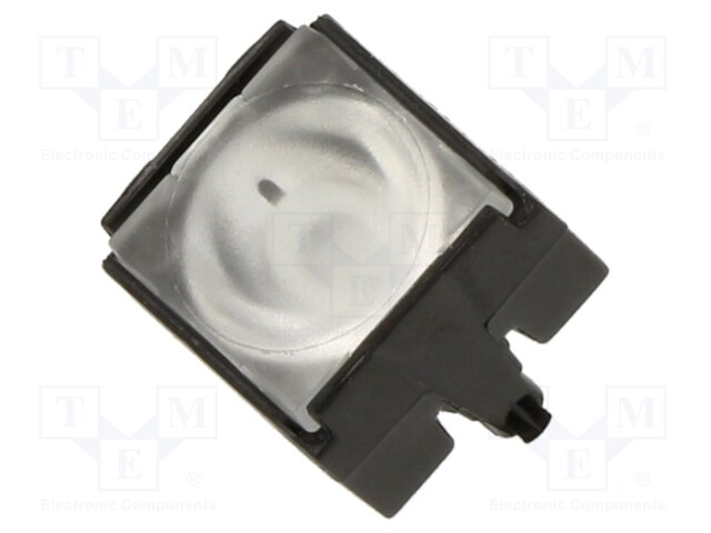 LED lens; square; transparent; 50÷70°; Mounting: glue,clip