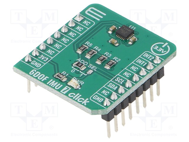 Click board; accelerometer,gyroscope; I2C; ICM-20649; 3.3VDC