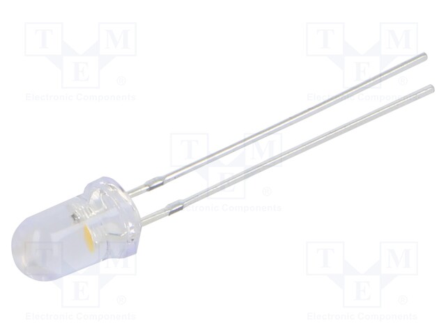 LED; 5mm; white warm; 25000mcd; 51°; Front: convex; 3÷5V; -30÷85°C